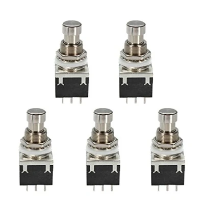 Image of E Support™ 5 X 3PDT 9 Pins Box Stomp Guitar Effect Pedal Foot Switch True Bypass Metal Black