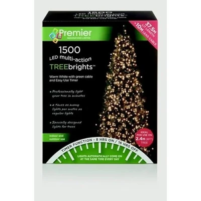 Image of Premier Decorations 1500 Multi Action TreeBrights, Warm White