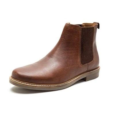 Image of Thomas Crick Men&#039;s &#039;Bamford&#039; Formal Chelsea Boots, Classic, Comfortable and Stylish Boots For Any Occasion, Made with Leather an Effortless Chic Look (Black/Wood)