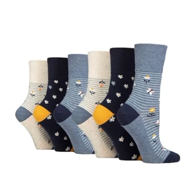 Image of 6 Pairs Gentle Grip Socks size UK 4 8 (6 X RH265)