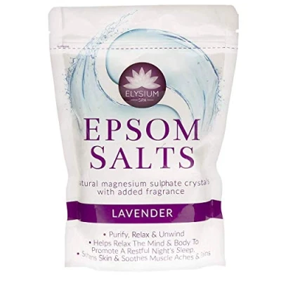 Image of Elysium Spa Epsom Bath Salts Natural Magnesium Sulphate Perfume Purify Relax Unwind 450g (Lavander)