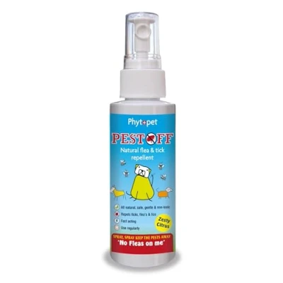 Image of Phytopet Pest Off Zesty Citrus 100ml Natural Flea &amp; Tick Repellent for Dogs, Citronella, with Quassia Neem