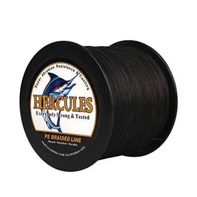 Image of Hercules Super Cast 500M 547 Yards Braided Fishing Line 250 LB Test for Saltwater Freshwater PE Braid Fish Lines Superline 8 Strands Black, 250LB (113.4KG), 1.00MM
