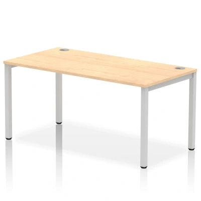 Image of Impulse Bench Single Row 1600 Silver Frame Office Desk Maple