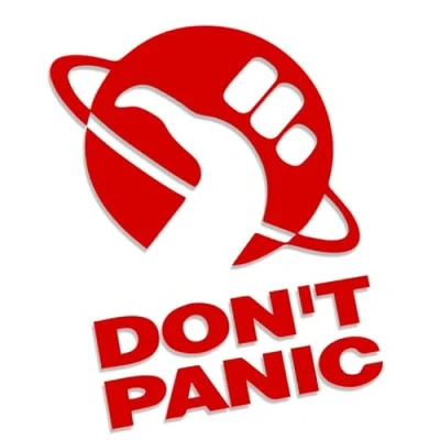 Image of Don&#039;t Panic Hitchhiking Through The Galaxy Hitchhiker&#039;s Guide L 0136 (red) // Sticker OEM JDM Style Vinyl Transfer