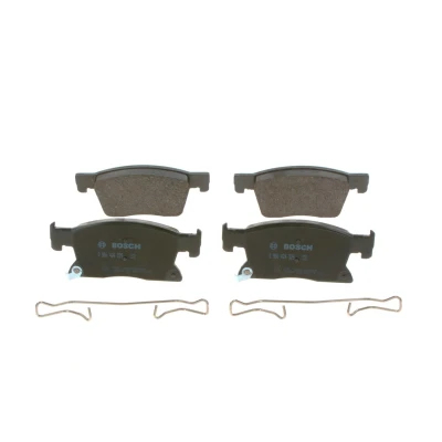 Image of 13478301 Brake pad set BOSCH 0 986 424 329 Low Metallic with integrated wear sensor VAUXHALL: Astra Mk7, Mk7 Kombi, OPEL: K Hatchback