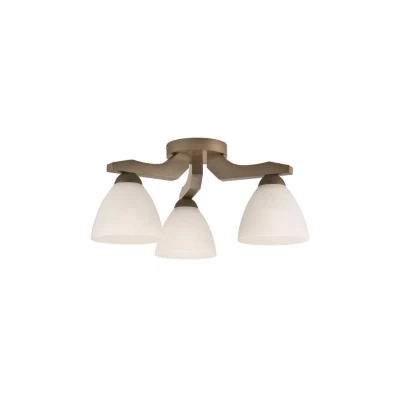 Image of Adriano Multi Arm Semi Flush Ceiling Light, Glass Shades, Sonoma, 3x E27