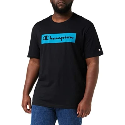 Image of Champion Men&#039;s Flock Box S/S Short Sleeve T Shirt, Black, S