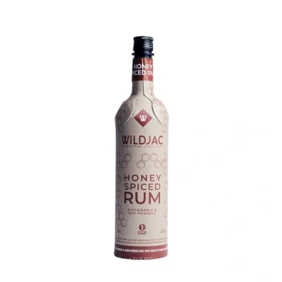 Image of wildjac Honey Spiced Premium Rum Eco friendly Sustainable Bottle part of the Frugalpac Range 70cl 37.5 abv%