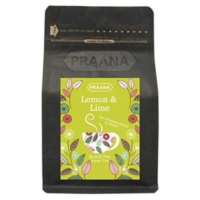 Image of PRAANA Tea Black with Lemon and Lime Pieces 100g