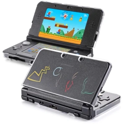 Image of New 3DS Case VSEER Ultra Clear Crystal Transparent Hard Shell Protective Cover Skin for 2015 Nintendo [New Modified Hinge less Design]