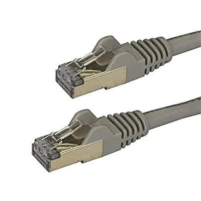 Image of StarTech.com 1 m CAT6a Ethernet Cable 10 Gigabit Shielded Snagless RJ45 100W PoE Patch Cord 10GbE STP Category 6a Network w/Strain Relief Grey Fluke Tested UL/TIA Certified (6ASPAT1MGR)