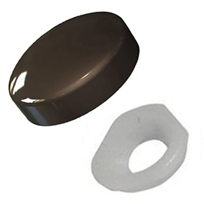 Image of Screw Cover Caps Plastic Heads Brown 20 Pack