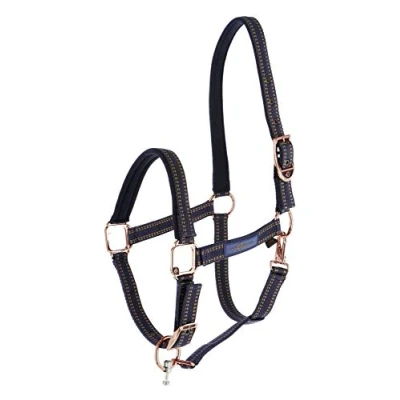 Image of Kerbl GoLeyGo 2.0 Halter for Horses Click Magnetic Closure incl Adapter Pin, Blue/Caramel, Single Item
