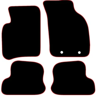 Image of Carsio Carpet Car Mats For Ford Ka 1996 2008 Tailored Fit Floor Mat Set Complete Accessory Black Custom Fitted All Weather, Anti Slip Backing &amp; Red Trim