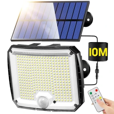Image of Solar Security Lights Outdoor Motion Sensor,【318LED/10M/5 Mode】Solar Garden, IP65 Lights,2200 mAh Powered Light,Solar Flood