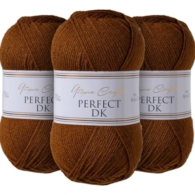 Image of Utopia Crafts DK Double Knitting Yarn 3X 100g (Russet)