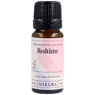 Image of Nikura Bedtime Essential Oil Blend 10ml Made from Clary Sage &amp; French Lavender for Relaxation, Aromatherapy, Diffusers, Soap Making, Candle Making Vegan UK
