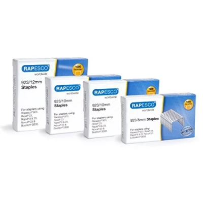 Image of Rapesco 1317 Assorted 923 (Type 23) Heavy Duty Staples 8, 10, 12mm, Pack of 4000