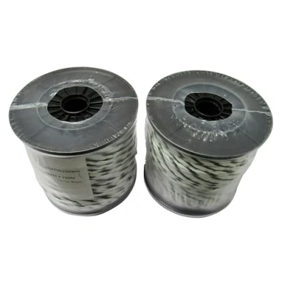 Image of Electric Fence Poly Rope 6MM x 200M Reel x2 (White Green Polywire Fencing Horse Paddock)