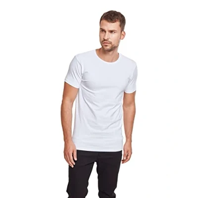 Image of Urban Classics Men&#039;s Fitted Stretch Tee T Shirt, White, L
