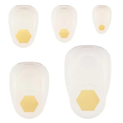 Image of Vaessen Creative Craft Paper Punch Hexagons 5 Pcs Various Sizes Circle Cutter for Crafting and Card Making