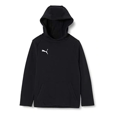 Image of PUMA Kid&#039;s LIGA Casuals Hoodie Jr Sweatshirt, Black/White, Size 128