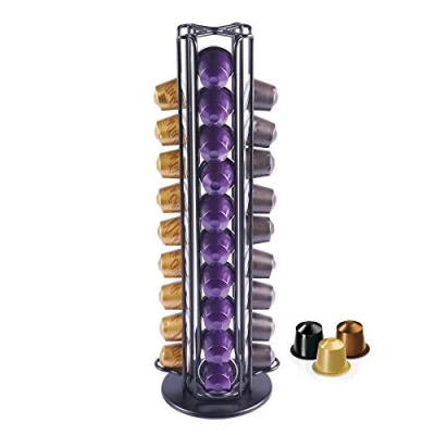 Image of MaxMiuly Nespresso Capsule Holder, Coffee Holder for 40 Pods,Coffee Storage Rotating Stand