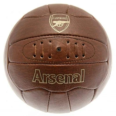 Image of Arsenal FC Brown Faux Leather Retro Design Official Football Size 5 Ball