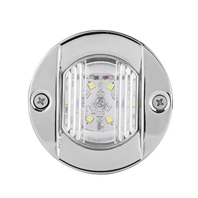 Image of Keenso 12V Marine Boat Light LED Navigation Lights, Waterproof Anchor Stern Lights Yacht Transom Light, White Stainless Steel Sailing Signal for Boats Boat/Yacht Spare Parts