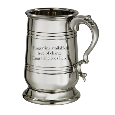 Image of Wentworth Pewter Parent X Range Heavy Howard 1 Pint Tankard (with Engraving)