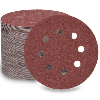 Image of LESNIC 40 Grit Sanding Discs 100 pcs, 125mm Sheets 5in 8 Holes Pads Hook and Loop for Orbit Orbital Sanders