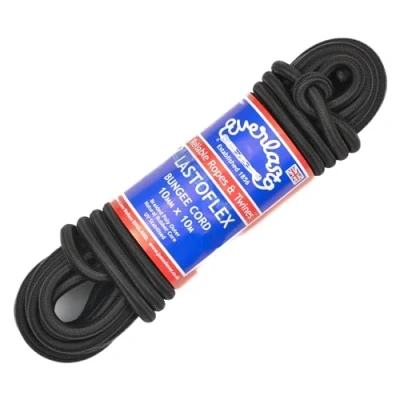 Image of Everlasto &#039;Lastoflex&#039; Elastic Bungee Cord Shock Rope Black 10mm x 10M