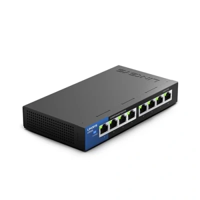 Image of Linksys LGS108 8 Port Gigabit Unmanaged Network Switch Home &amp; Office Ethernet Hub with Metal Housing Wall Mount or Desktop Splitter, Easy Plug Play Connection