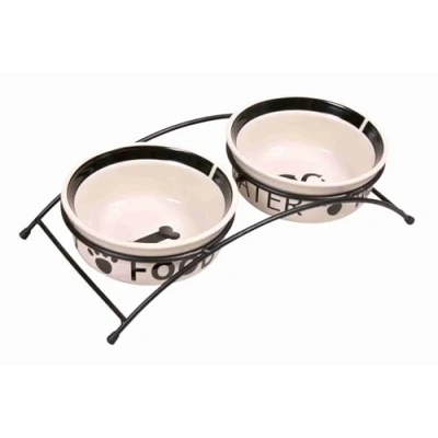 Image of Trixie Eat on Feet Two Ceramic Dog Bowl Set, 2.6 Litre