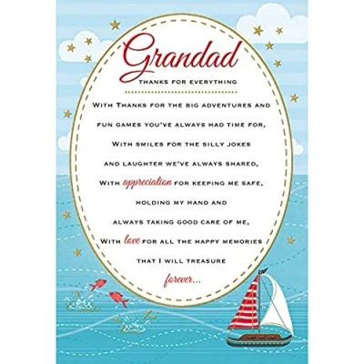 Image of Regal Publishing Heartfelt Wishes Sentimental Birthday Card Grandad 9 x 6 inches