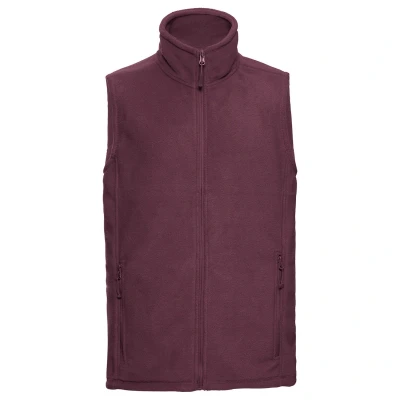 Image of Russell Athletic Mens Outdoor Fleece Gilet (Burgundy) Size X Small