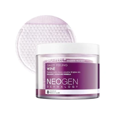 Image of DERMALOGY by NEOGENLAB Bio Peel Gauze Peeling Pads (Wine, 30 pads) Exfoliating &amp; Firming Pad with PHA Red Wine Resveratrol Acid Hyaluronic Korean Skin Care