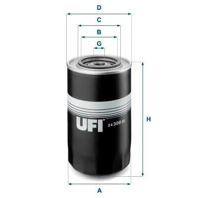 Image of ABU8552 Fuel Filter UFI 24.308.00 Insert