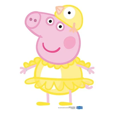 Image of STAR CUTOUTS SC1698 Peppa Pig Chicken Easter Lifesize Cardboard Cutout Perfect Fun for Fans Height 82cm, Solid, Multicolour, Regular
