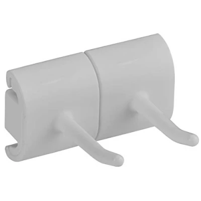 Image of Vikan Hygienic Wall Bracket, Double Hook Module, White