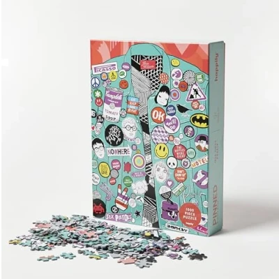 Image of Pinned 1000 Piece Jigsaw Puzzle For Adults Premium 100% Recycled Board Retro Gifts Happily Puzzles