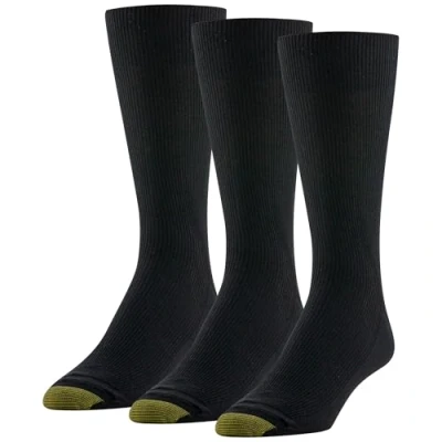 Image of Gold Toe Men&#039;s Cotton Metropolitan Dressocks 10 13 / Shoe: 6 12.5 Black