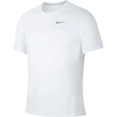 Image of Nike CJ5332 M NK DF Run TOP SS T Shirt Mens White/White/Reflective silv S