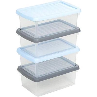 Image of Wham 2 x Box The Humble Storage Range with Lids Set of 4 Assorted Lid Colours 3.5L 118 fl oz