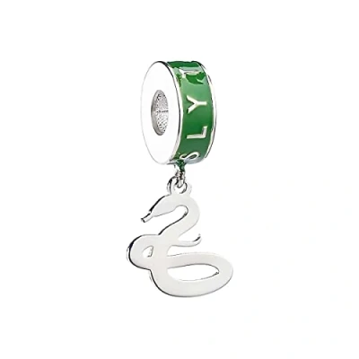 Image of Harry Potter Sterling Silver Slytherin House Slider Charm