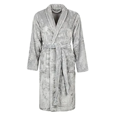 Image of Heat Holders Womens Ladies Fleece Dressing Gown for Winter Ice Grey Size Large