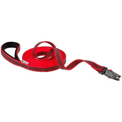 Image of Ferplast DAYTONA G Dog Lead MATIC Automatic Closure Technology Non Slip &amp; Anti Abrasion Rubber Coating Soft Handle Italian Design 500 x 2 cm, Red