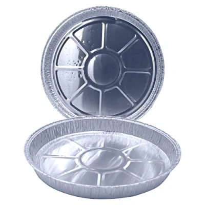 Image of Sunrise Packaging 20 x Round 8&quot; Individual Aluminium Foil Trays Flan Pans, Quiche, Pie Dish, Recyclable Food for Baking, Roasting, Grilling, BBQ