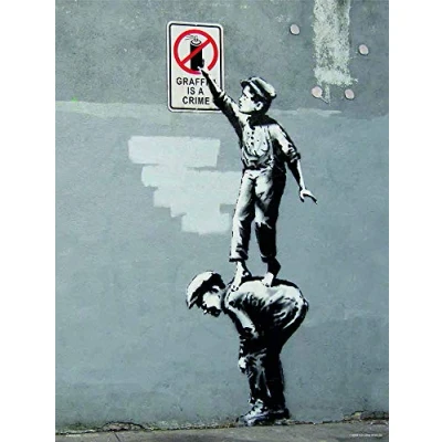 Image of Grupo Erik P30X40CM0139 Art Print Illustration, Brandalised Grafitti is a Crime, 30 x 40 cm
